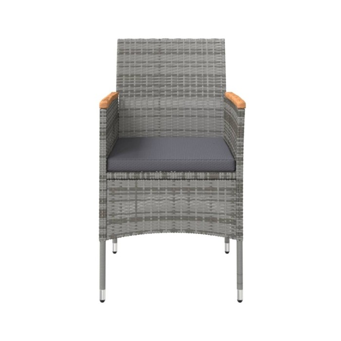 Mobilier à dîner d'extérieur avec coussins 7 pcs Gris et noir