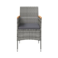 Mobilier à dîner d'extérieur avec coussins 7 pcs Gris et noir