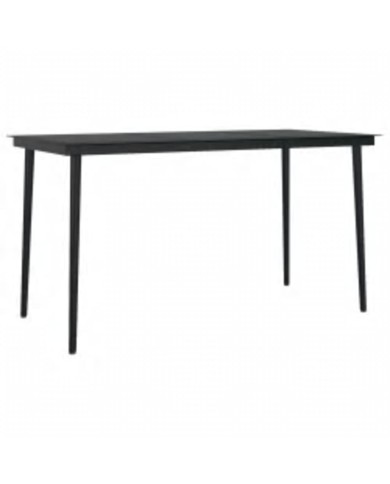Mobilier à dîner d'extérieur avec coussins 7 pcs Gris et noir