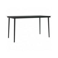 Mobilier à dîner d'extérieur avec coussins 7 pcs Gris et noir