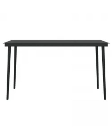 Mobilier à dîner d'extérieur avec coussins 7 pcs Gris et noir