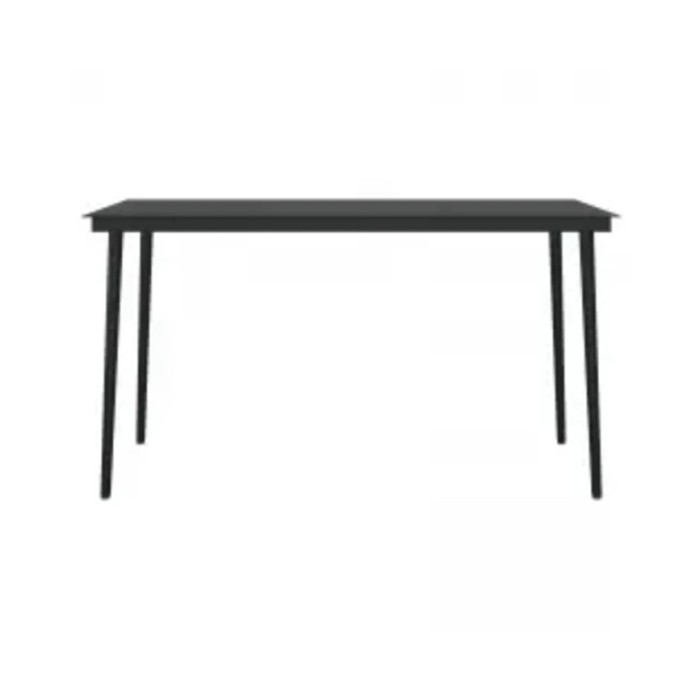 Mobilier à dîner d'extérieur avec coussins 7 pcs Gris et noir