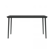 Mobilier à dîner d'extérieur avec coussins 7 pcs Gris et noir