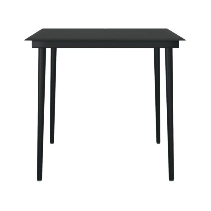Ensemble de salle à manger de jardin 3 pcs Noir