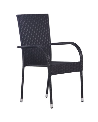 Ensemble de salle à manger de jardin 3 pcs Noir