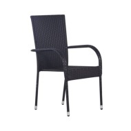 Ensemble de salle à manger de jardin 3 pcs Noir