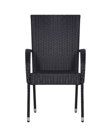 Ensemble de salle à manger de jardin 3 pcs Noir