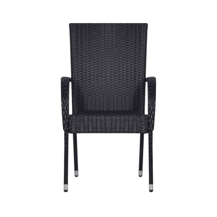 Ensemble de salle à manger de jardin 3 pcs Noir