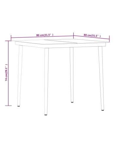 Ensemble de salle à manger de jardin 3 pcs Noir