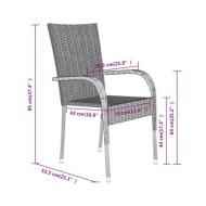 Ensemble de salle à manger de jardin 3 pcs Noir