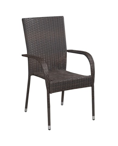Ensemble de salle à manger de jardin 7 pcs Marron et noir