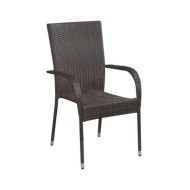 Ensemble de salle à manger de jardin 7 pcs Marron et noir