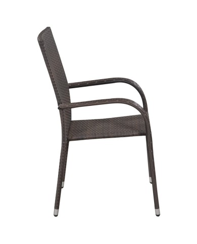 Ensemble de salle à manger de jardin 7 pcs Marron et noir