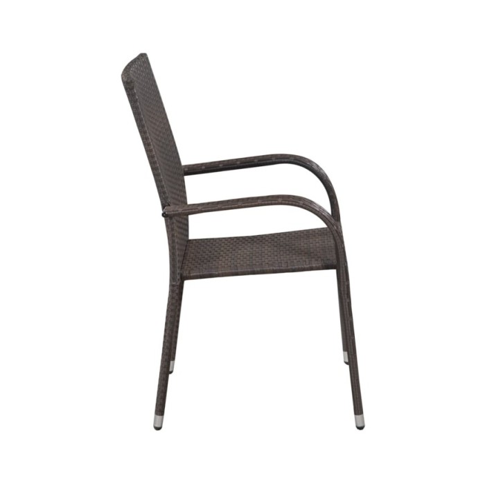 Ensemble de salle à manger de jardin 7 pcs Marron et noir