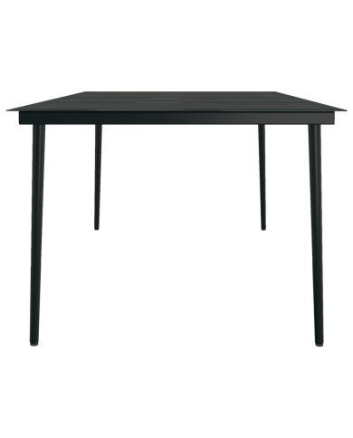 Ensemble de salle à manger de jardin 7 pcs Marron et noir