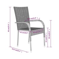 Ensemble de salle à manger de jardin 7 pcs Marron et noir