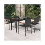 Ensemble de salle à manger de jardin 5 pcs Noir