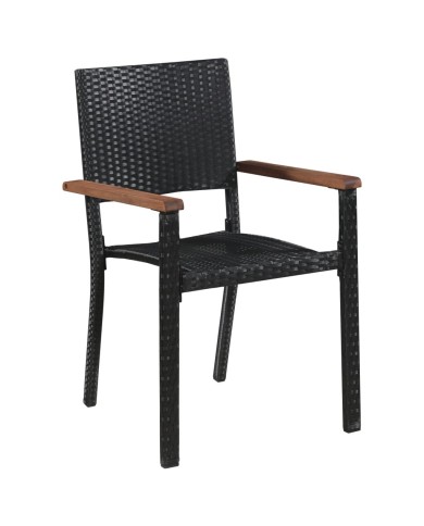 Ensemble de salle à manger de jardin 5 pcs Noir