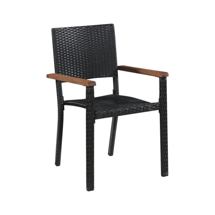 Ensemble de salle à manger de jardin 5 pcs Noir