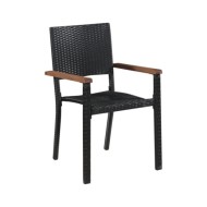 Ensemble de salle à manger de jardin 5 pcs Noir