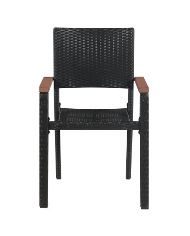 Ensemble de salle à manger de jardin 5 pcs Noir