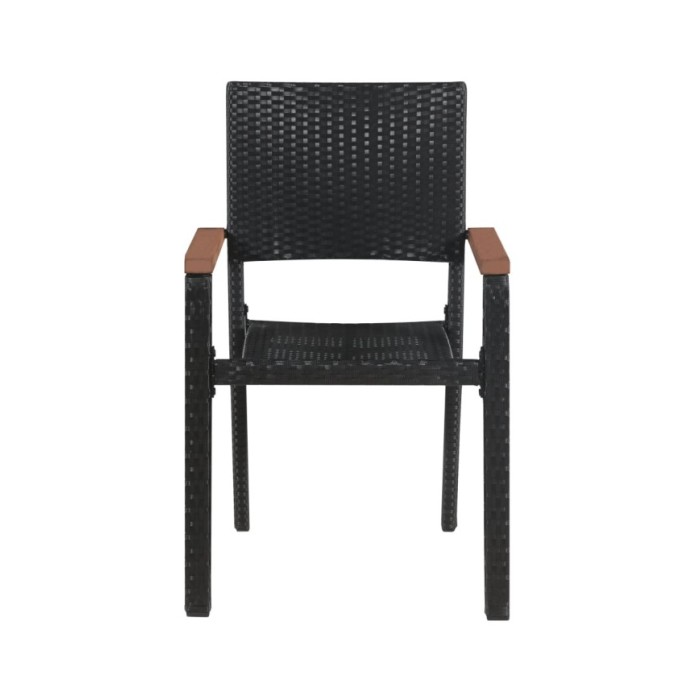 Ensemble de salle à manger de jardin 5 pcs Noir