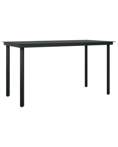 Ensemble de salle à manger de jardin 5 pcs Noir