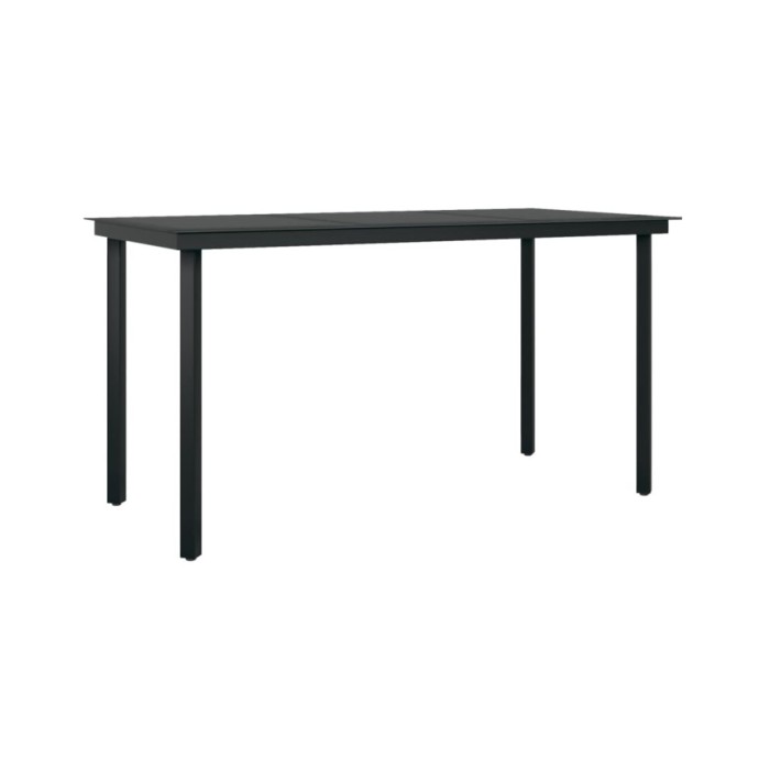 Ensemble de salle à manger de jardin 5 pcs Noir