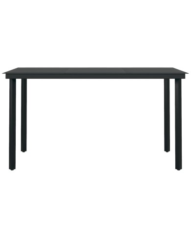Ensemble de salle à manger de jardin 5 pcs Noir