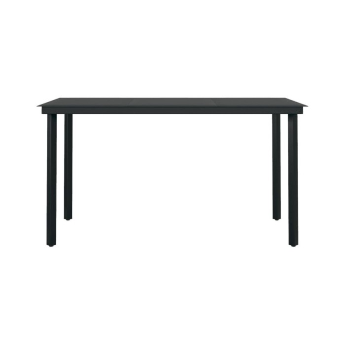 Ensemble de salle à manger de jardin 5 pcs Noir