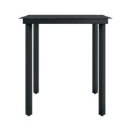 Ensemble de salle à manger de jardin 5 pcs Noir