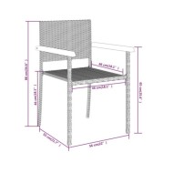 Ensemble de salle à manger de jardin 5 pcs Noir