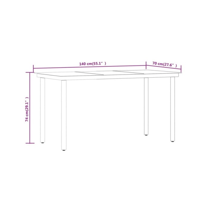 Ensemble de salle à manger de jardin 5 pcs Noir