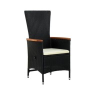 Mobilier de salle à manger de jardin avec coussins 5 pcs Noir