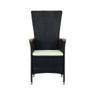 Mobilier de salle à manger de jardin avec coussins 5 pcs Noir