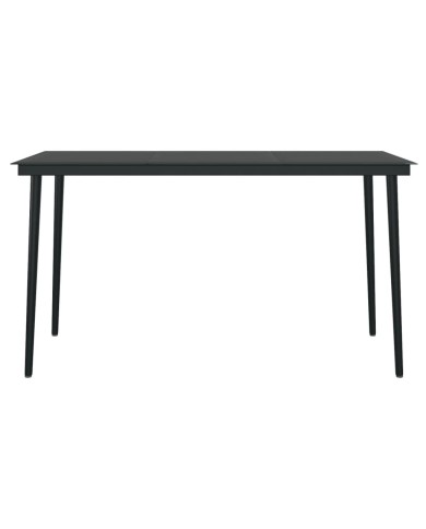 Mobilier de salle à manger de jardin avec coussins 5 pcs Noir