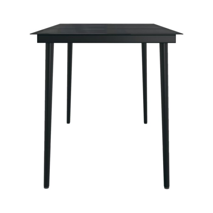 Mobilier de salle à manger de jardin avec coussins 5 pcs Noir