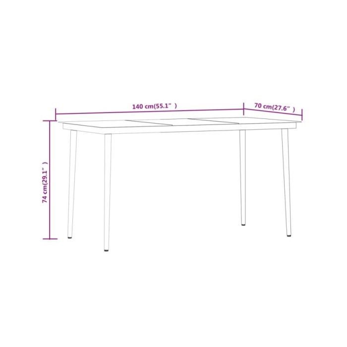 Mobilier de salle à manger de jardin avec coussins 5 pcs Noir