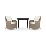 Ensemble de salle à manger de jardin 3 pcs Marron