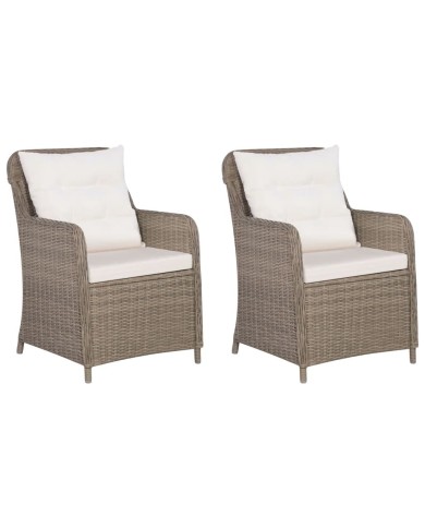 Ensemble de salle à manger de jardin 3 pcs Marron