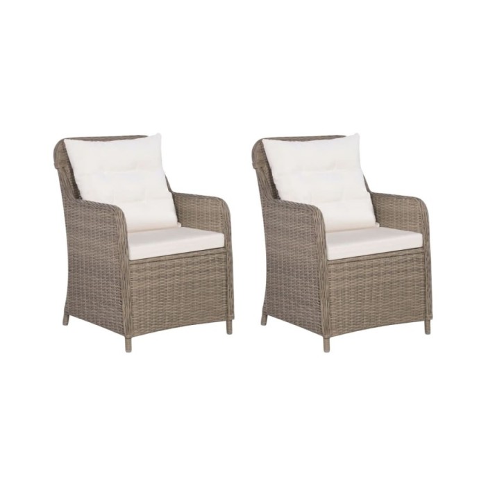 Ensemble de salle à manger de jardin 3 pcs Marron