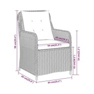 Ensemble de salle à manger de jardin 3 pcs Marron
