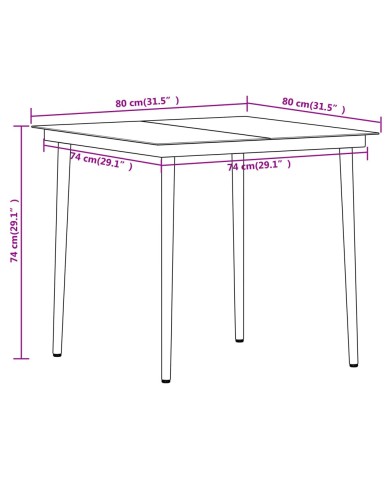 Ensemble de salle à manger de jardin 3 pcs Marron