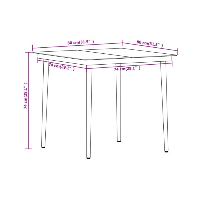 Ensemble de salle à manger de jardin 3 pcs Marron