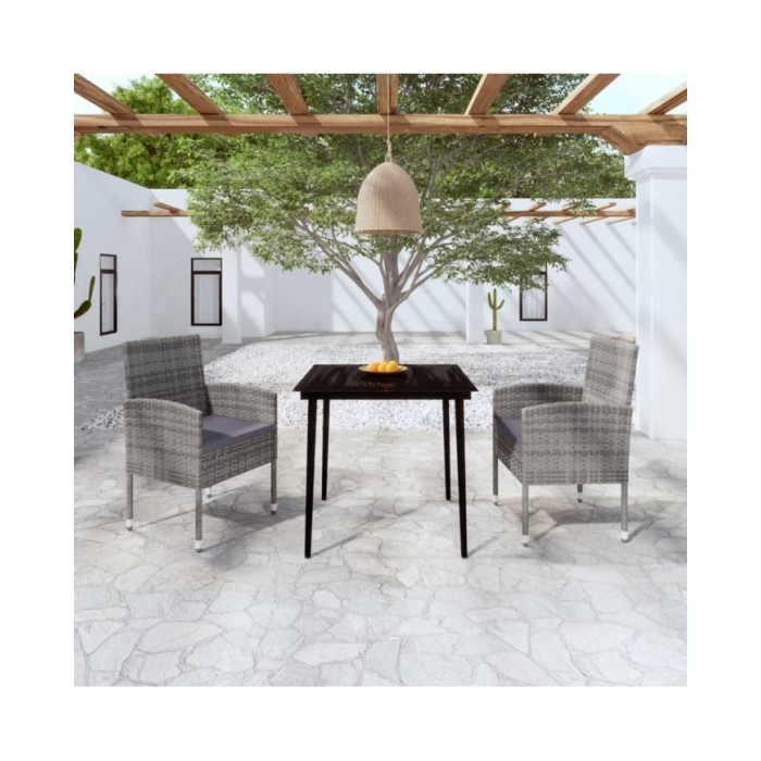 Ensemble de salle à manger de jardin 3 pcs Anthracite