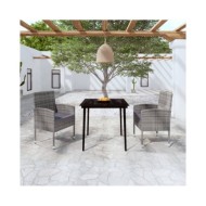 Ensemble de salle à manger de jardin 3 pcs Anthracite