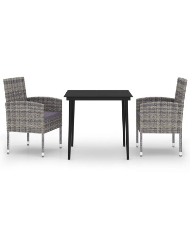 Ensemble de salle à manger de jardin 3 pcs Anthracite