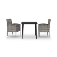 Ensemble de salle à manger de jardin 3 pcs Anthracite