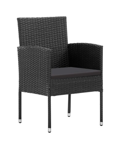 Ensemble de salle à manger de jardin 7 pcs Noir