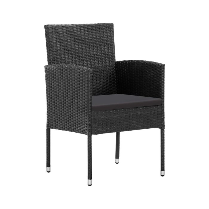 Ensemble de salle à manger de jardin 7 pcs Noir